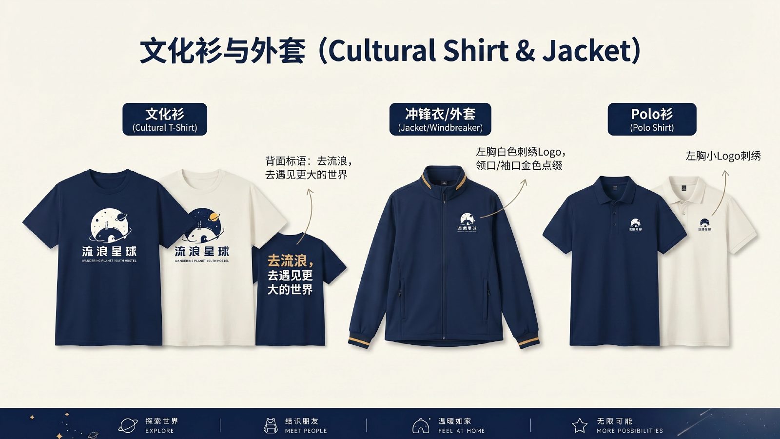 流浪星球青年旅舍品牌视觉识别系统项目展示图22