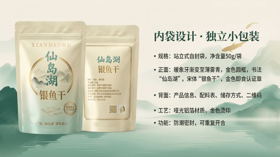 仙岛湖银鱼干品牌包装视觉设计项目展示图8