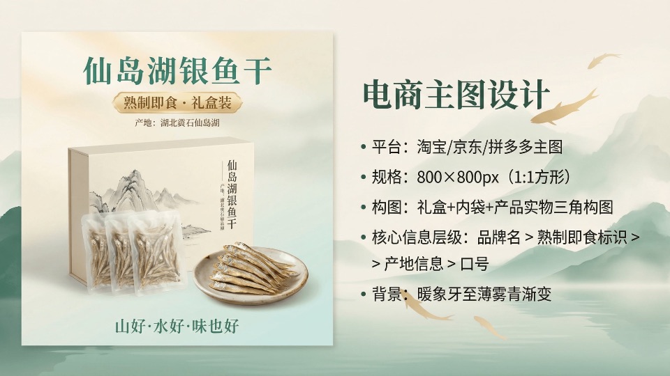 仙岛湖银鱼干品牌包装视觉设计项目展示图11